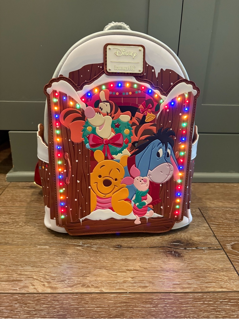 NWT Winnie the Pooh Light Up Holiday Christmas Loungefly Backpack